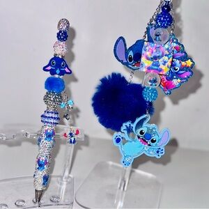 SOLD Stitch Pen & Bag Charm Set